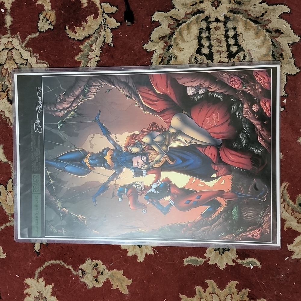 Large comic print Bat girl, Harley Quinn